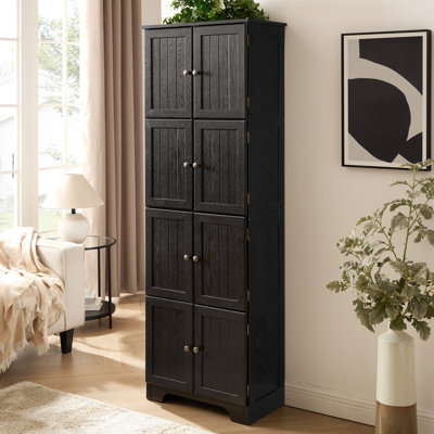 72.4" Tall Bathroom Storage Cabinet Tall Storage Cabinet With 8 Doors And 4 Shelves