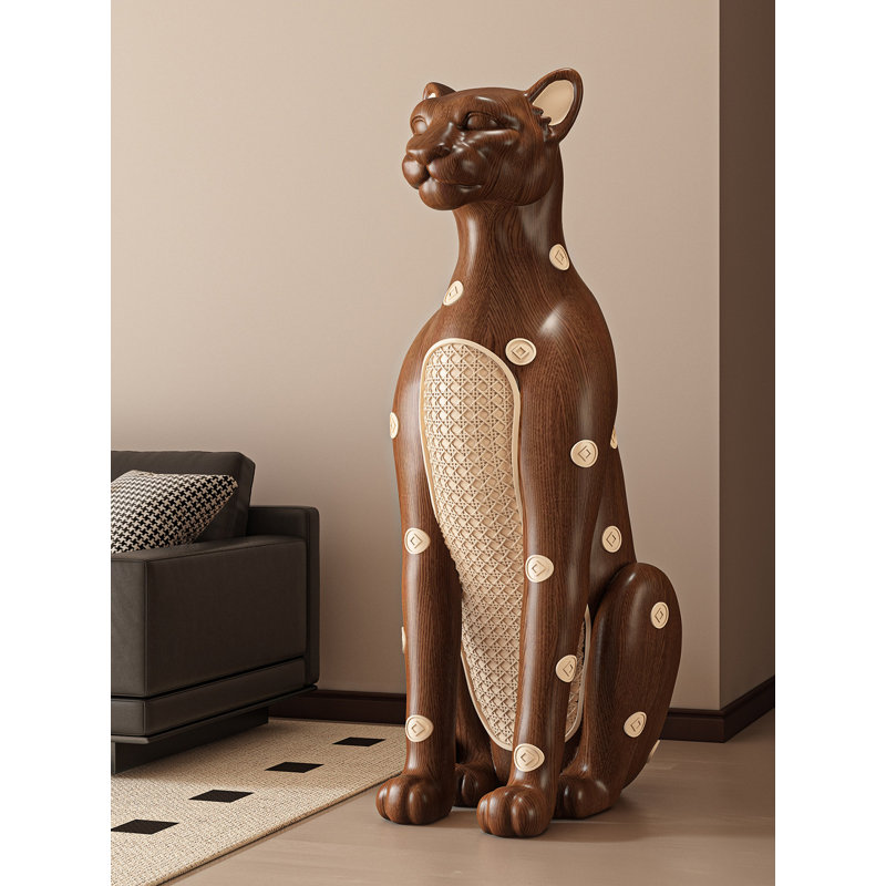 Décoration antique en résine tigre chanceux