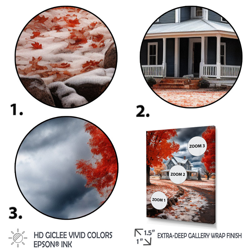 «Farmhouse Red and Gray Harmony II - Landscape & Nature», reproduction sur toile, H 32 po x l 16 po x P 1 po