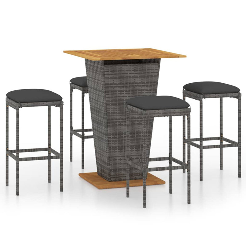 Ensemble repas pour 8 personnes avec coussins Tocarra Square, 31.5" Table length, Gris, 4