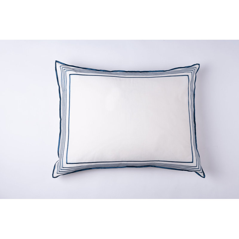Taie décorative 100% coton Erlea, Blanc / Adriatique, Simple