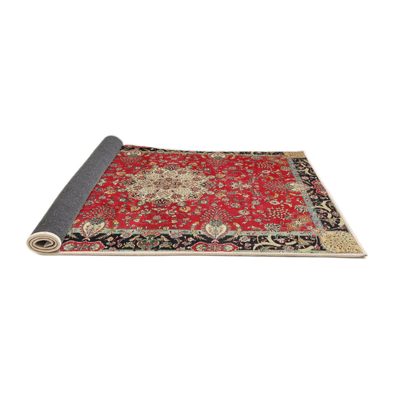 Tapis traditionnel rouge / noir Briadale, Rond 5 pi