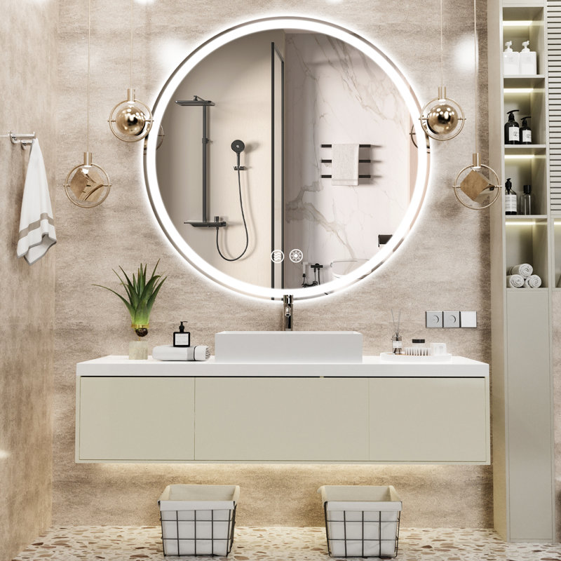 Miroir de salle de bain mural Gaulrapp, 40 po x 40 po