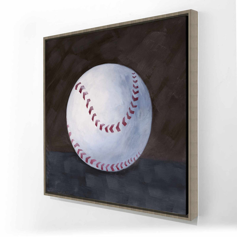 Toile encadrée avec balle de baseball blanche | Man Man Home Decor