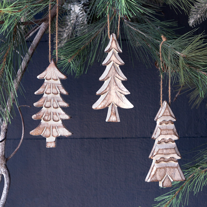 6'' Mango Wood Holiday Shaped Ornament