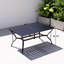 Table de salle à manger rectangulaire en acier pour l'extérieur, table de patio rectangulaire avec trou pour parasol