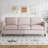 2-Piece Linen Sectional Sofa Set with Rivet Accents-1357587535