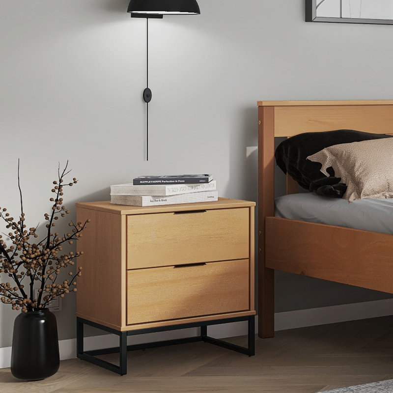 Trebino 50cm W Metal Bedside Table