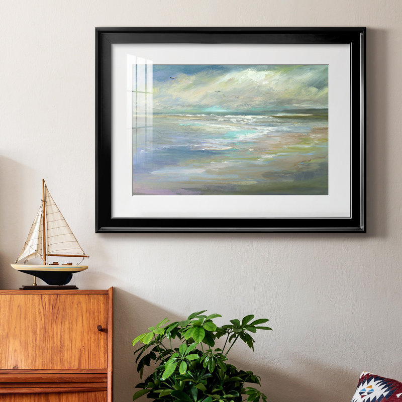 Beach Light I, reproduction encadrée de qualité supérieure - prête à être accrochée, Noir, H 18,5 po x l 24,5 po x P 1 po