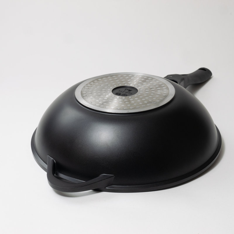 Alva Energy 12" Black Nonstick Cast Aluminum Wok Pan