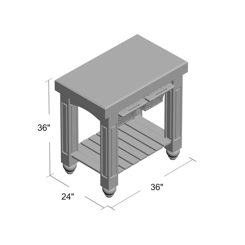 American Heritage Gathering Prep Table, Warm Cherry