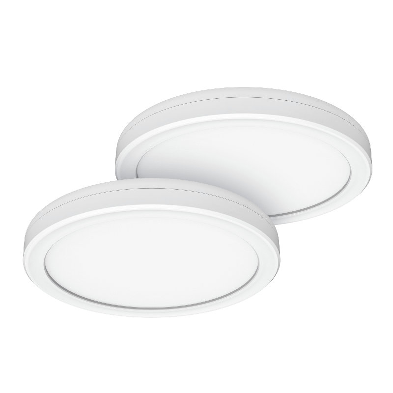 Plafonnier rond à DEL mince de 7,5 po KODA (paquet de 2) de couleur blanche réglable