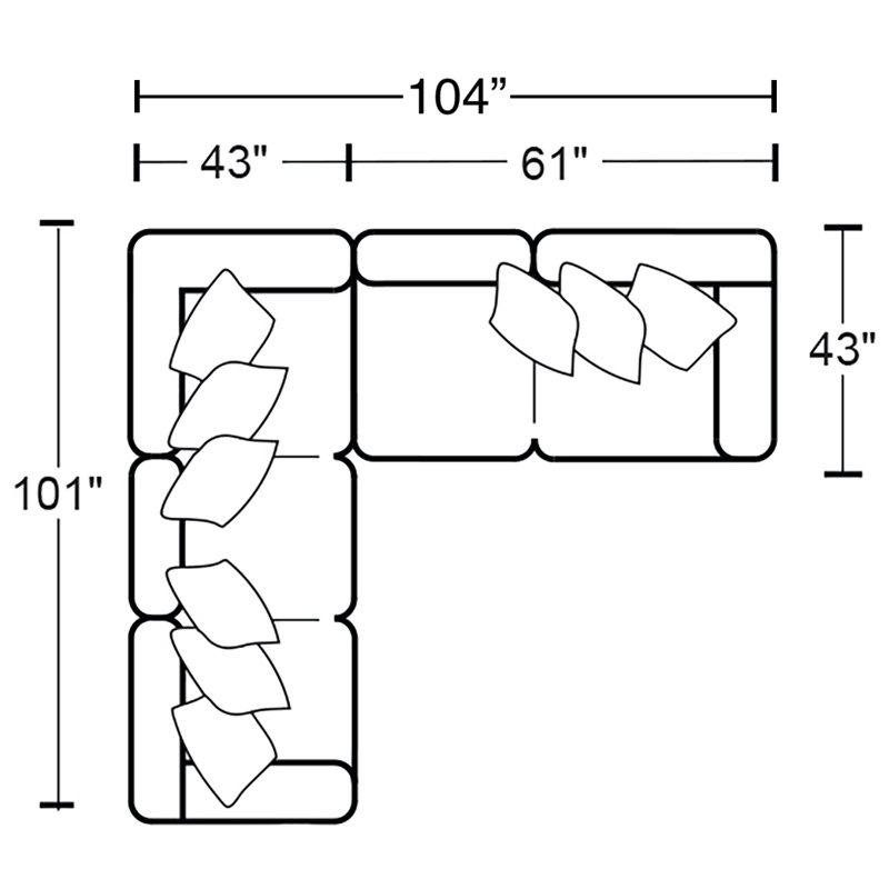 Canapé modulaire 2 pièces Dheny