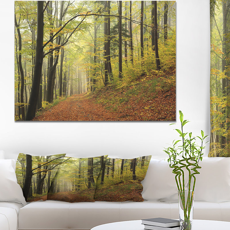 Forest Trail in the Fog - reproduction de photo sur toile tendue, H 30 po x l 40 po x P 1,5 po