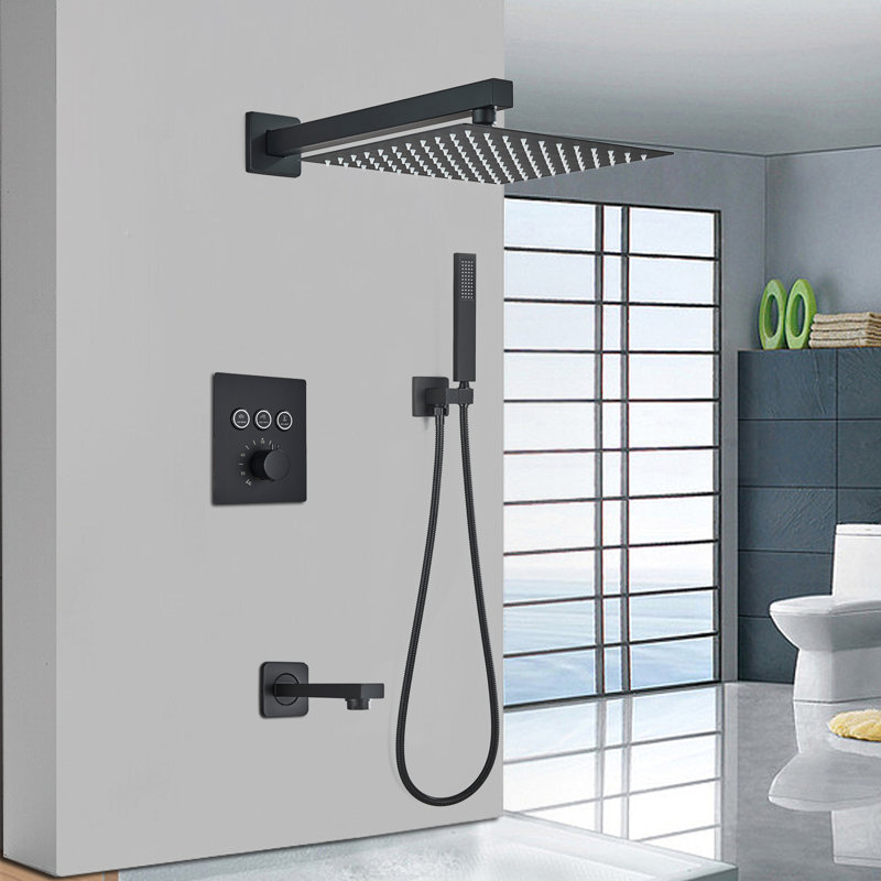 Robinet de douche thermostatique 12 pouces avec douche à main