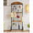 Movable Gridwall Display Stand, Sturdy Floorstanding Wire Grid Rack, Rustic Brown And Black