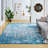 Machine Washable Oriental Blue/White Area Rug-1855859434