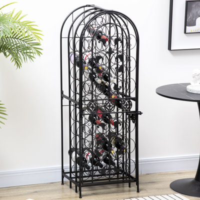 Armoire verrouillable 45 po en fer forgé avec serrure - noire, conception élégante