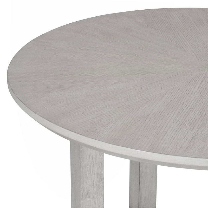 Ensemble de table de salle à manger 5 pièces pour 4 personnes avec chaises rembourrées, ensemble de table de salle à manger en bois avec plateau en grain de bois Radial pour salle à manger et cuisine (gris antique)