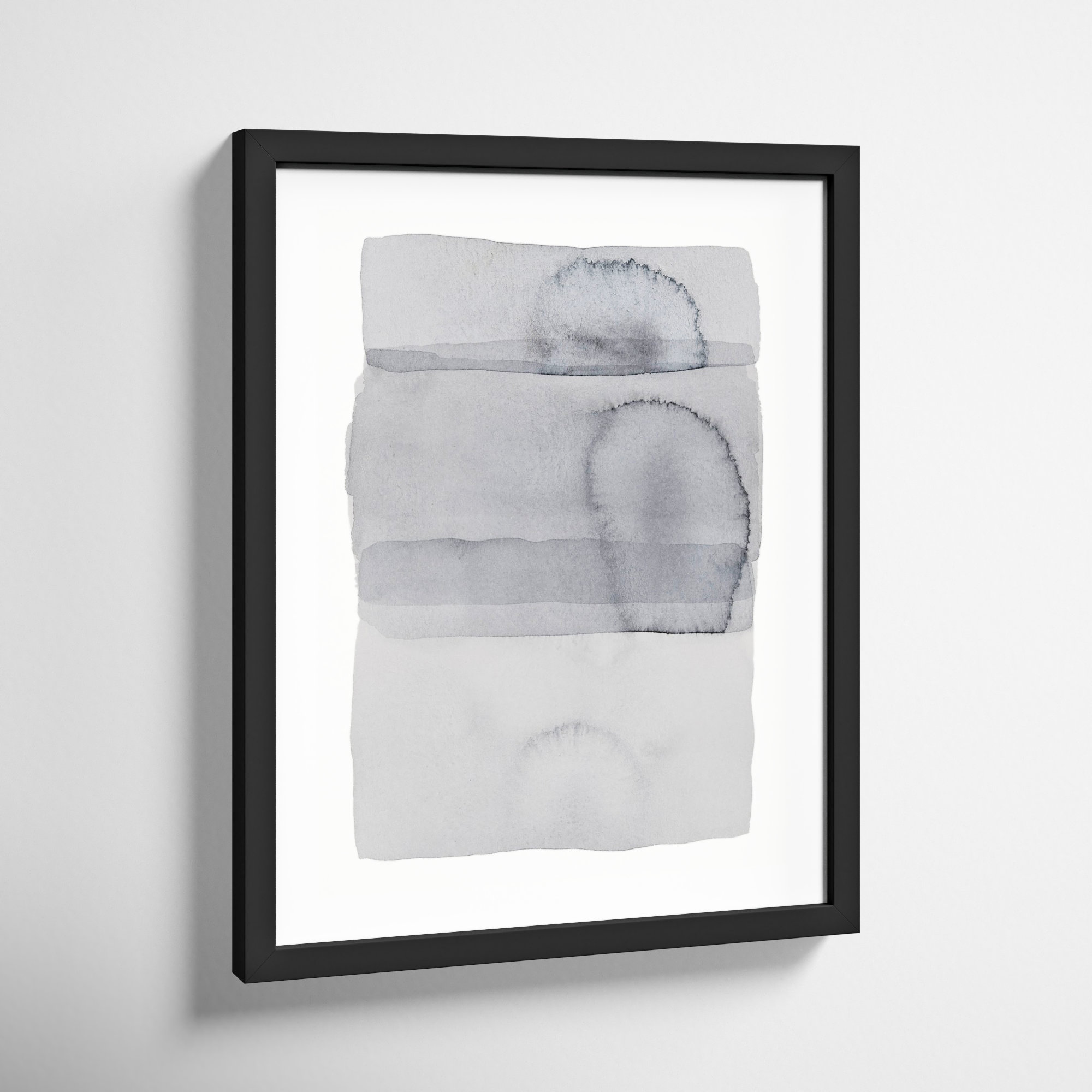 Gray On Gray 8 by Jacques Pilon, 20" H x 16" W, Black Framed