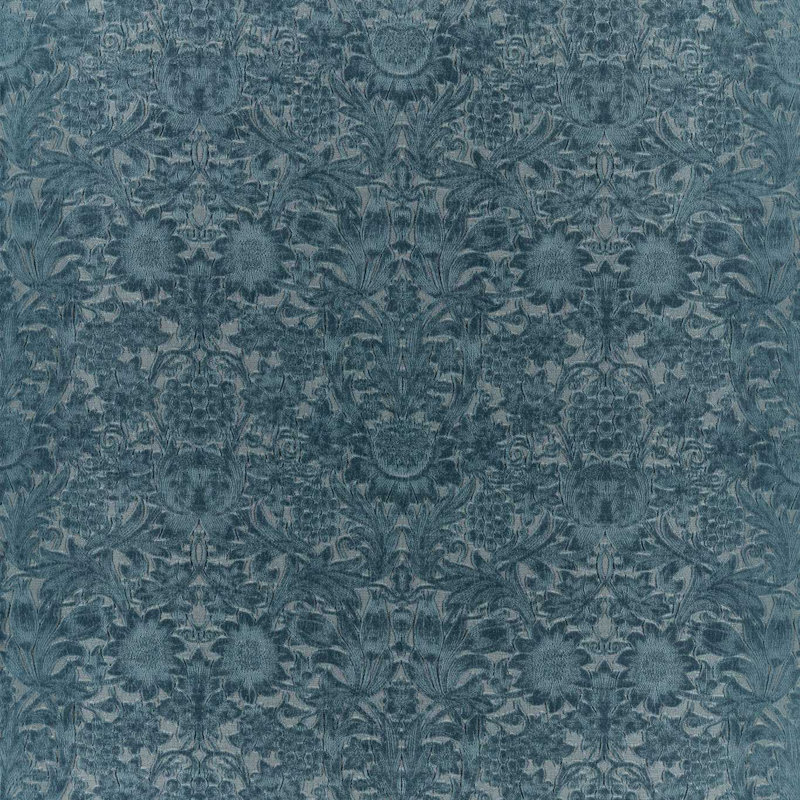 Sunflower Caffoy Velvet Fabric, Webbs Blue