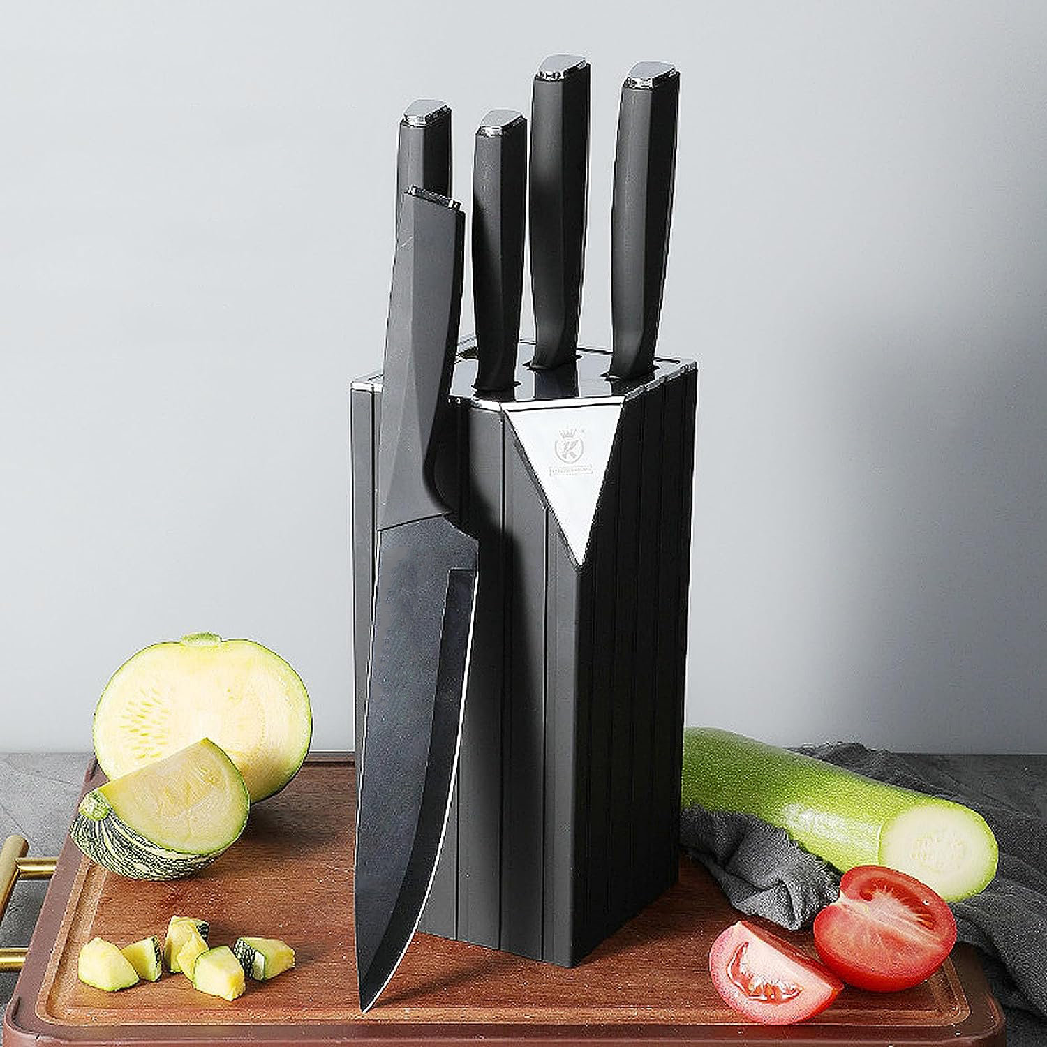 Wuyi 6 Piece High Carbon Stainless Steel Knife Block Set