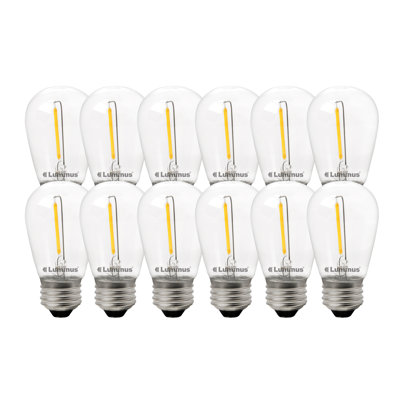 Ampoule à DEL Luminus S14 à culot E26, 11 ampoules (1,2 W) 100 lumens, 15 000 heures, lumière du jour 5 000 K, paquet de 12