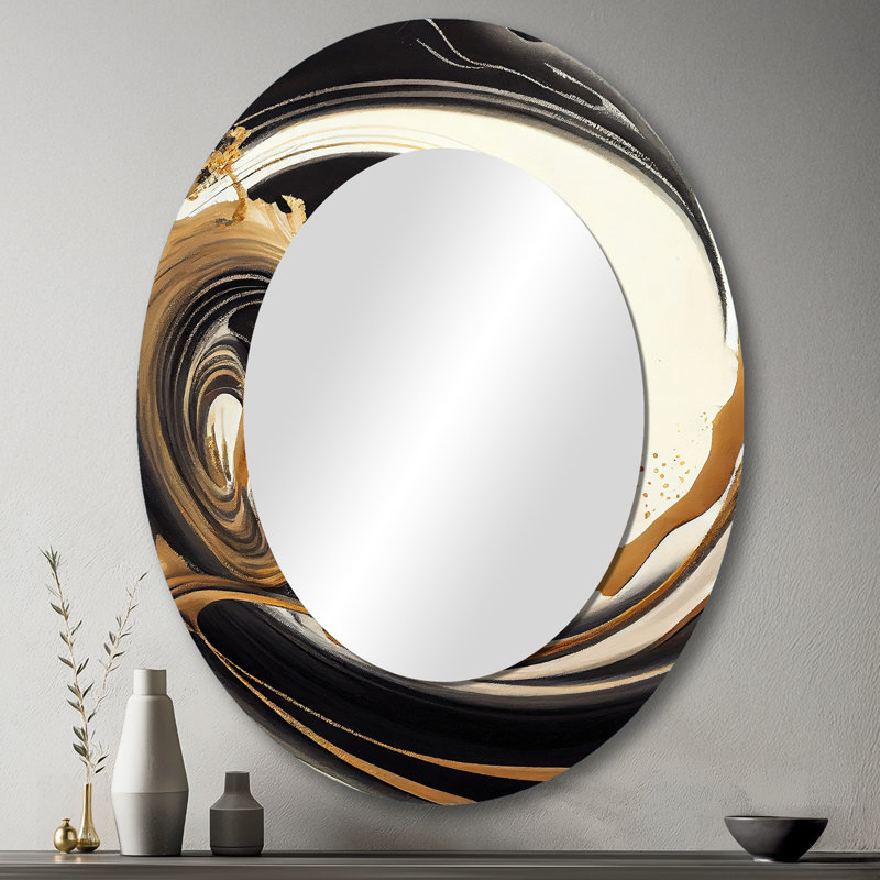 Miroir mural noir et doré, 43 po x 33 po