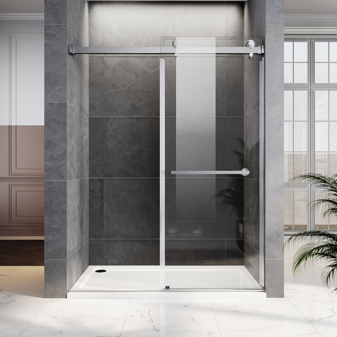 61" - 65" W x 76" H Double Sliding Frameless Shower Door Unikoo 