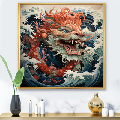 Japanese Dragon Wave Off Kanagawa V - Dragons Wall Art