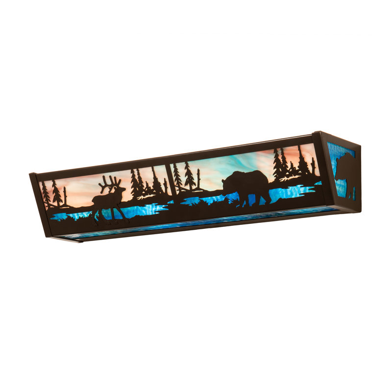 Elk And Black Bear 4 - Light Bath Bar