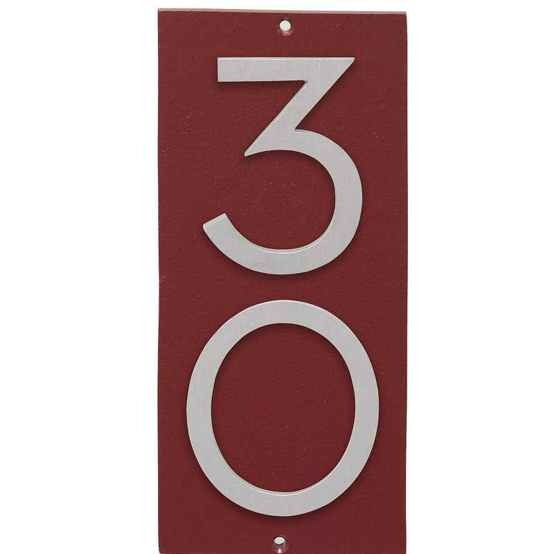 Rectangle Wall Plaque, Brick Red, Brushed Aluminum, Yes