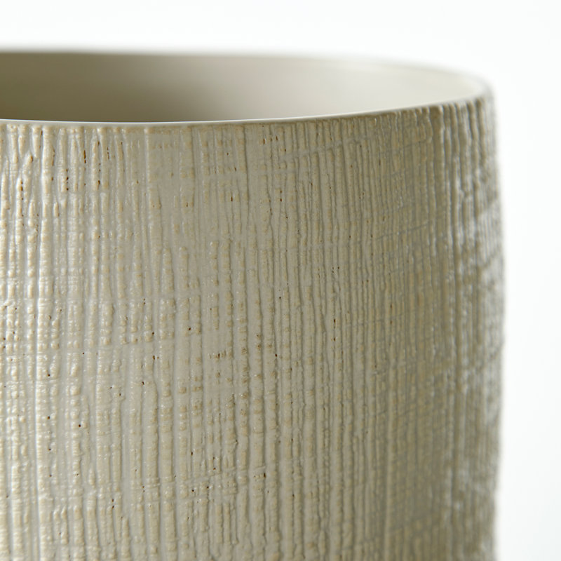 Leela Tall White Ceramic Textured Vase