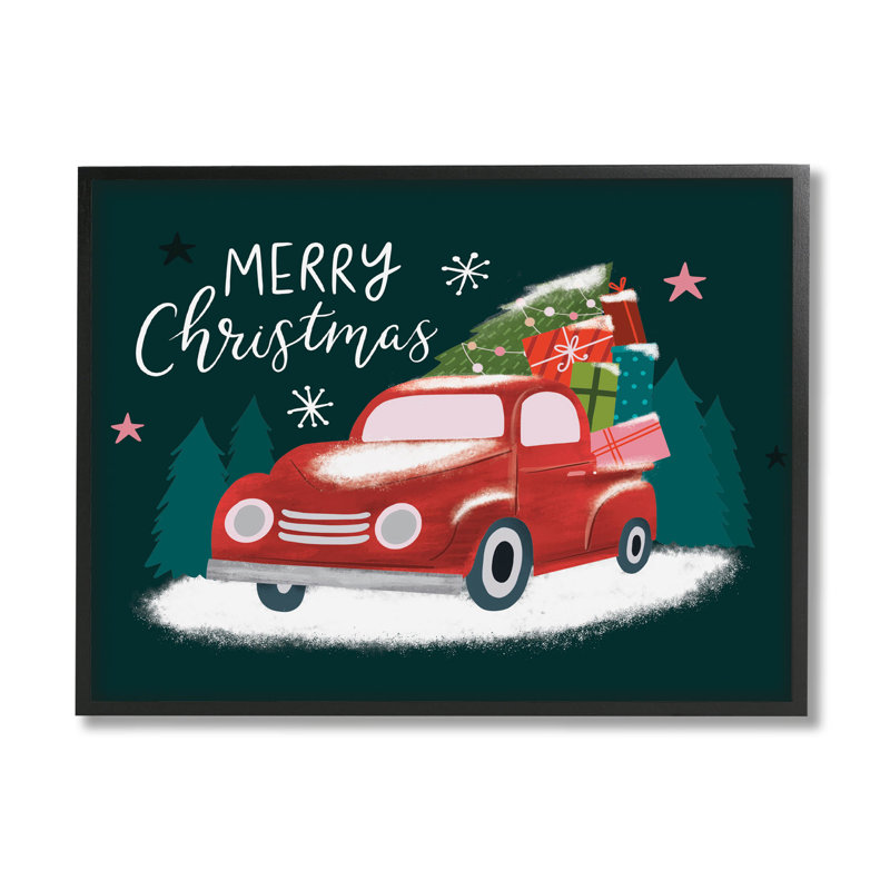 Merry Christmas Gift, Giclée encadrée noir minuit, H 11 po x l 14 po x P 1,5 po