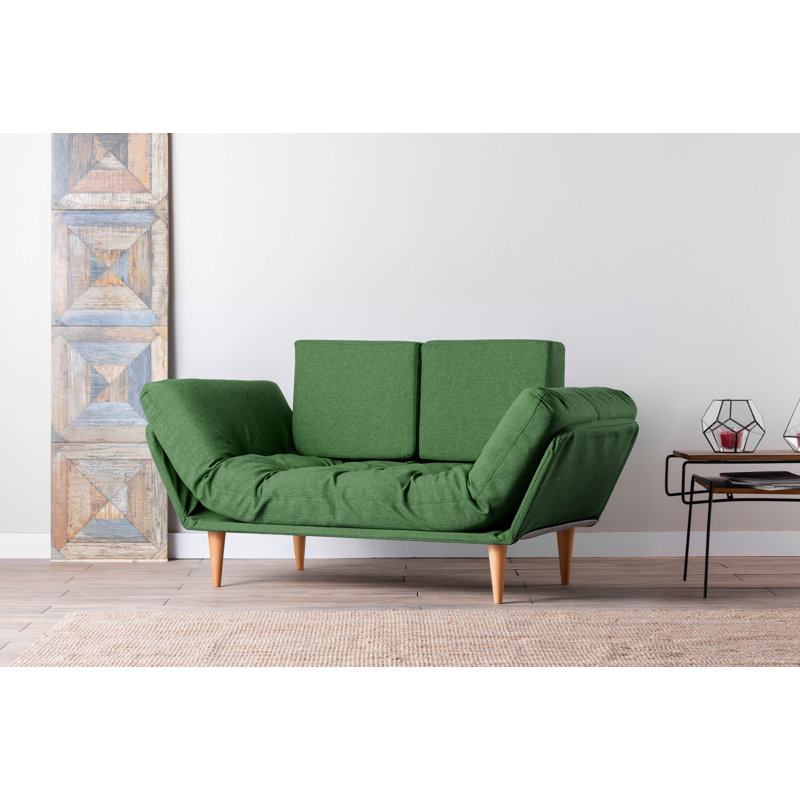 Canapé-lit en lin 78,74 po Halcombe, Vert