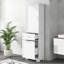 Grande armoire de rangement pour salle de bain, armoire de rangement autoportante avec deux tiroirs de taille différente et tablette réglable-1158251773-1166308814