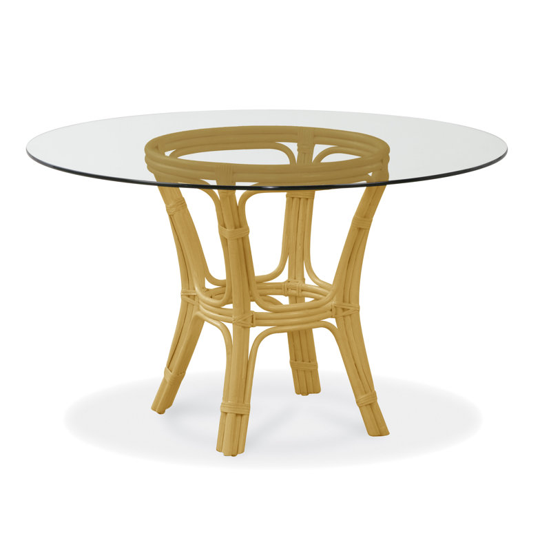 Trellis Round Glass Dining Table, 29" H x 48" L x 48" W, Nickel
