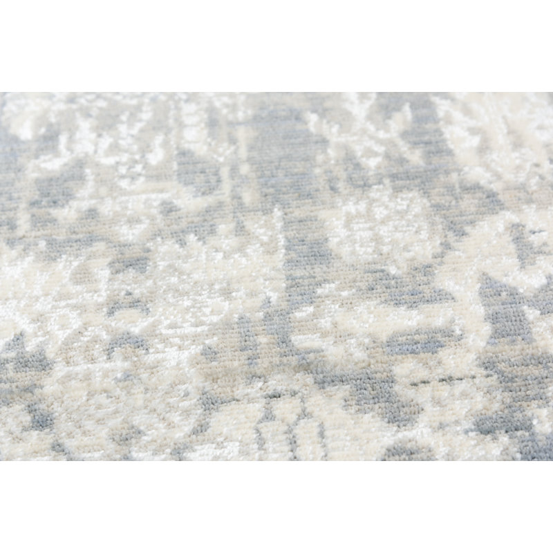 Tapis gris en laine Damask, Rectangle 8 pi x 10 pi