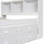 Lit double blanc avec tête de lit bibliothèque et rangement, tête de lit sous les tiroirs-941094238