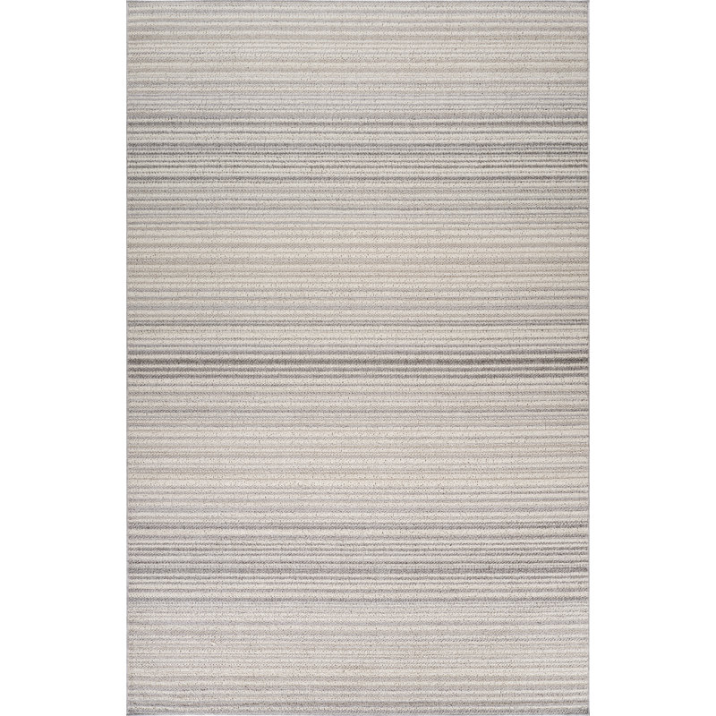 Rug Branch Sena 8' x 11' (7'10" x 10'10") Grey/Beige Striped Indoor Area Rug, Contemporary, Low Pile, Stain-Resistant Carpet - Living Room, Bedroom, Dining Room, and Kitchen