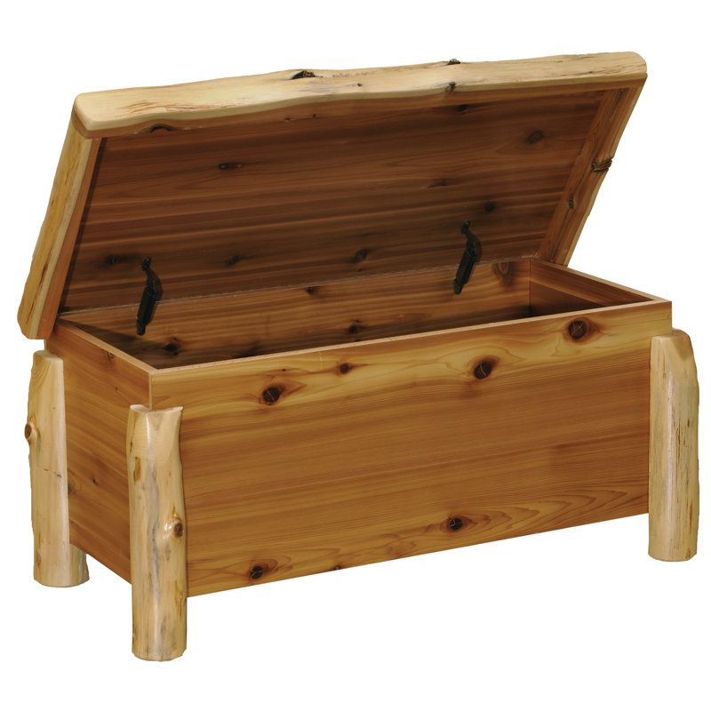 Fireside Lodge Cedar Log Blanket Chest - Natural, Traditional