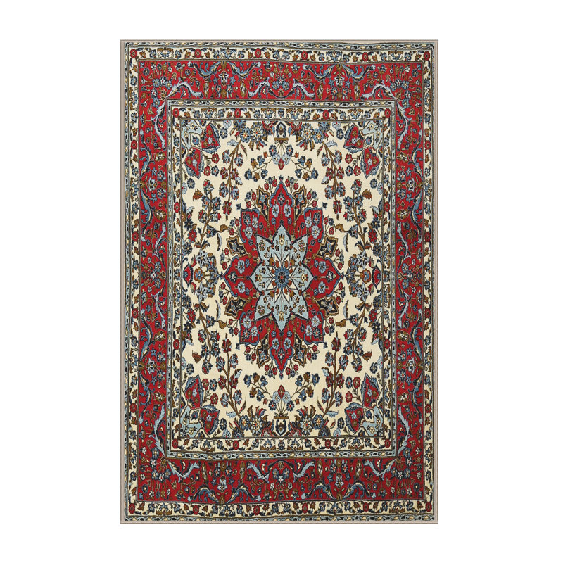 Rouge/beige à motif oriental digirolamo Tapis décoratif, Rectangle 7 pi x 9 pi