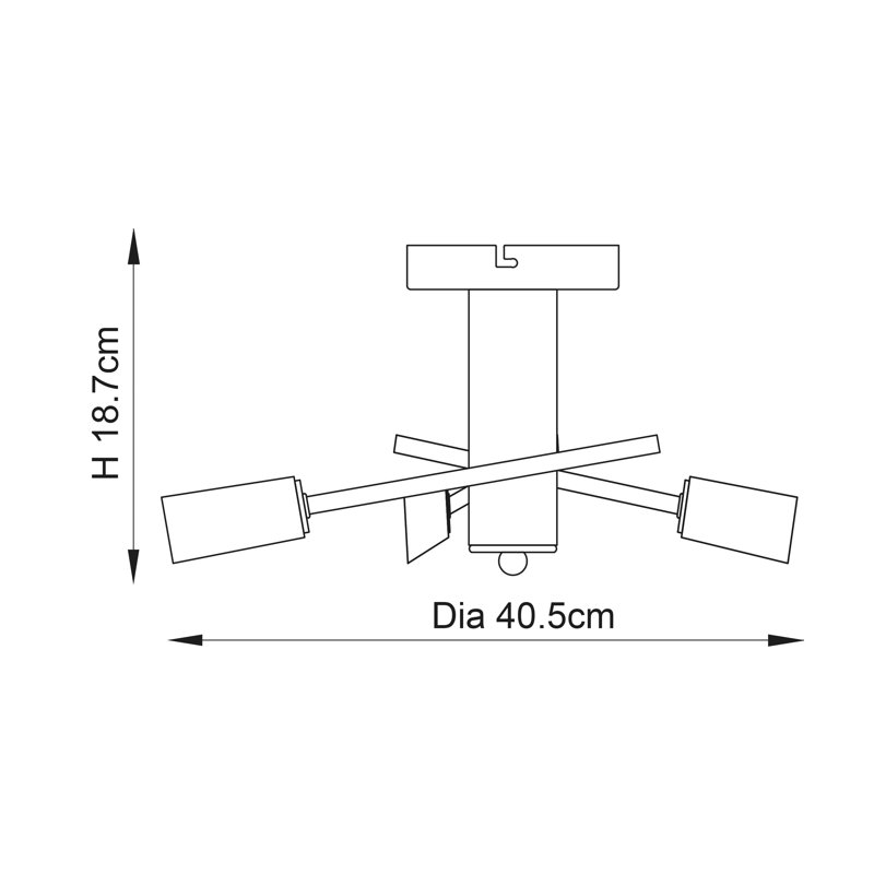 Alexia Semi Flush Mount, Chrome