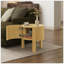 Round Fluted Side Table with Storage, Rubber Solid Wood, Soft-close Door for Living Room Elegance