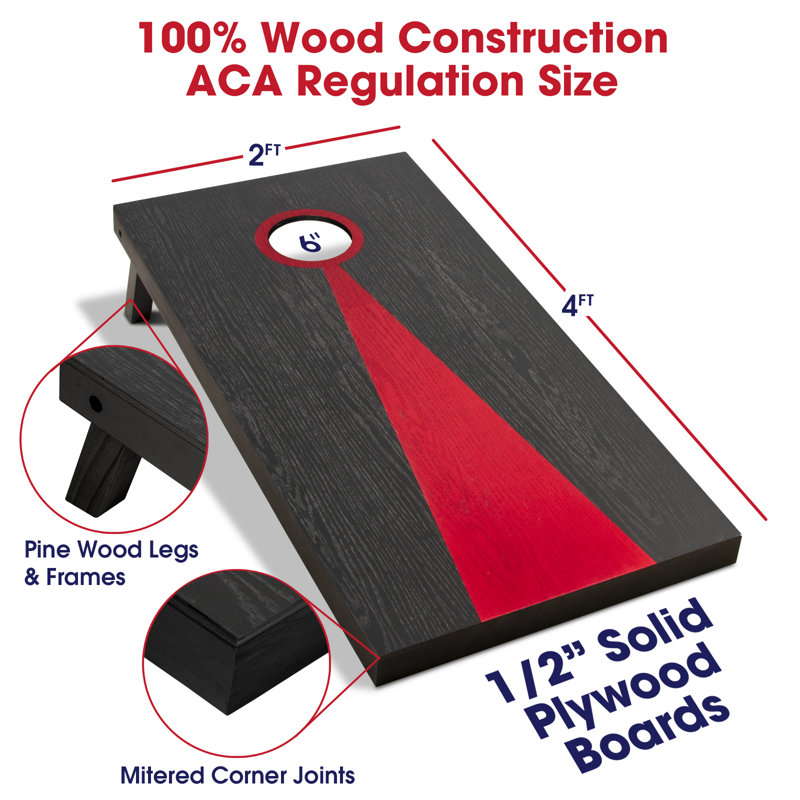 Regulation Size Dark Wood Cornhole Set with Bean Bags