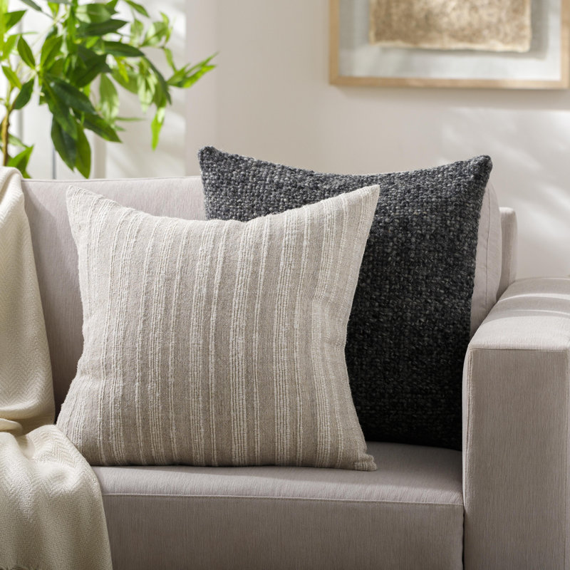 Coussin décoratif en mélange de lin, 20 po x 20 po, Duvet