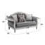 Causeuse Florian en tissu gris et blanc antique avec 3 coussins