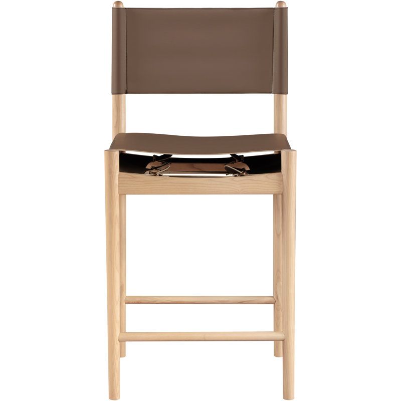 Tabouret de bar Rawlins, Cuir brun végétalien, Brun