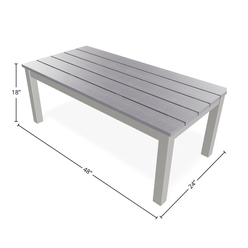 Outdoor Rectangular Coffee Table, Gray/Snow