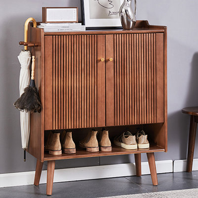 Nut-Brown Solid wood Shoe Storage